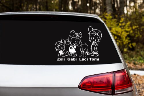 Nagyfiú, Lány, Kisfiú, Baba fiú autósmatrica