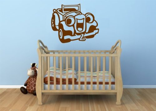 Mese autó gyerekszoba falmatrica