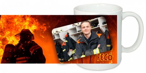 Tűzoltós bögre saját képpel