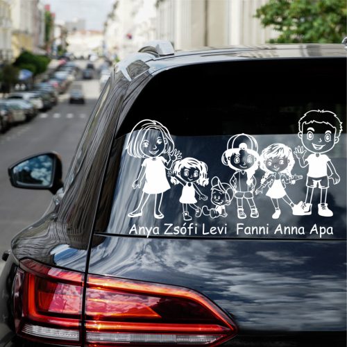 Anya, kislány, kisfiú, lány, nagylány, apa autósmatrica 2