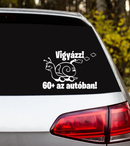 2. 60+ az autóban autós matrica