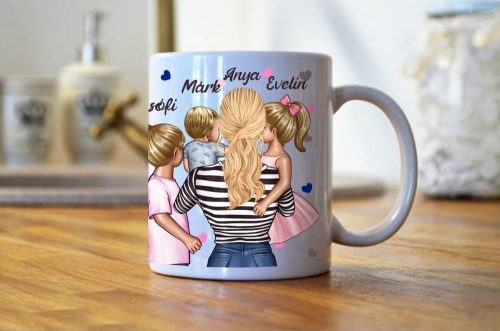 A világnak egy anya vagy egyedi bögre Nagylány, Kisfiú, Lány bögre