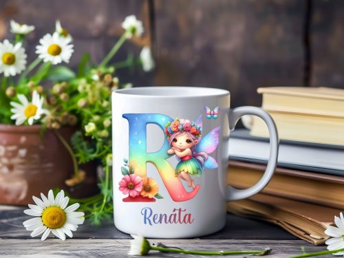 Tündéres monogramos egyedi bögre