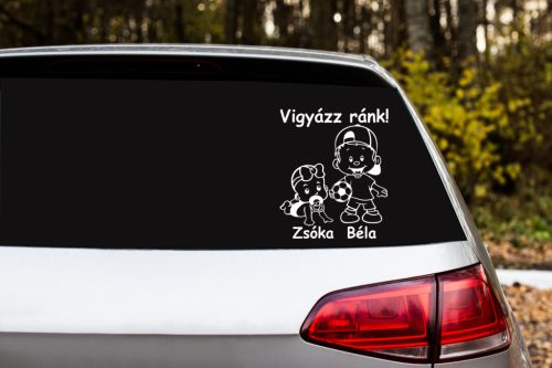 Vigyázz ránk- Babalány, Fiú autós matrica